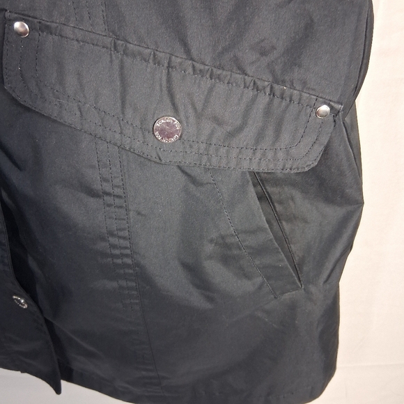 Women's Small London Fog "Bells and Whistles" Black Mesh Lined Rain Jacket/Coat - Picture 8 of 14